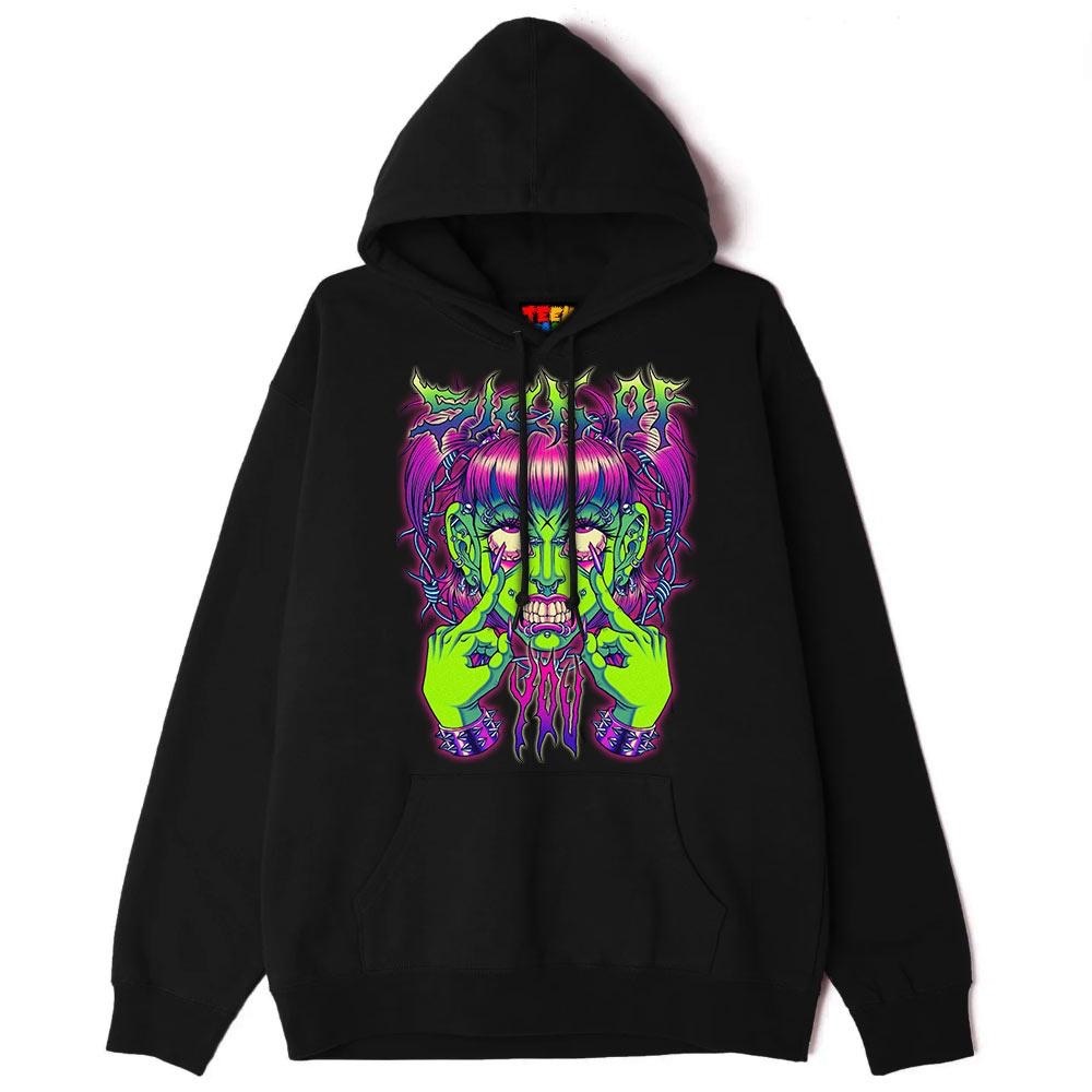 SOLD Teen Hearts “Sick of You” Graphic Hoodie Size Large